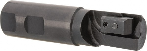 APT - 1" Cut Diam, 0.65" Max Depth of Cut, 1" Shank Diam, 3-7/8" OAL, Indexable Square Shoulder End Mill - TPC 32..., TPG 32., TPU 32. Inserts, Weldon Shank, 90° Lead Angle, Series Tri-Dex - Exact Tooling