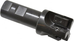 APT - 1-1/2" Cut Diam, 0.65" Max Depth of Cut, 1" Shank Diam, 3-7/8" OAL, Indexable Square Shoulder End Mill - TPC 32..., TPG 32., TPU 32. Inserts, Weldon Shank, 90° Lead Angle, Series Tri-Dex - Exact Tooling