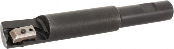 APT - 1" Cut Diam, 0.65" Max Depth of Cut, 3/4" Shank Diam, 6-1/4" OAL, Indexable Square Shoulder End Mill - TPC 32..., TPG 32., TPU 32. Inserts, Weldon Shank, 90° Lead Angle, Series Tri-Dex - Exact Tooling