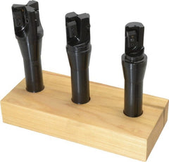 APT - 1 to 1-1/2" Cutting Diam, 3/4" Shank Diam, R8 Shank, Indexable Tridex End Mill Set - EM Carbide Toolholder, Series Tri-Dex - Exact Tooling