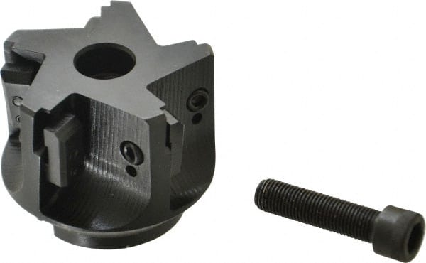 APT - 5 Inserts, 2-1/2" Cut Diam, 3/4" Arbor Diam, 2" Max Depth of Cut, Indexable Square-Shoulder Face Mill - 0/90° Lead Angle, 2" High, TPC 32..., TPG 32., TPU 32. Insert Compatibility, Series EMS - Exact Tooling