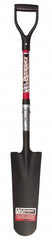 Razor-Back - 16" High x 6" Wide Tapered Steel Spade - 30" Long Fiberglass D-Grip Handle, Front Turned - Exact Tooling