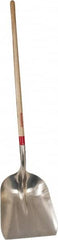 Razor-Back - 17-3/4" High x 14-1/4" Wide Square Aluminum Shovel - 48" Long Wood Straight Handle - Exact Tooling