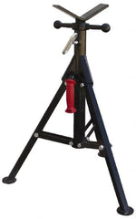 Value Collection - 1/4" to 12" Pipe Capacity, Portable Folding Vee-Head Stand - 27" to 41" High, 2,000 Lb Capacity - Exact Tooling