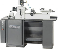 Vectrax - 9" Swing, 36" Between Centers, 220 Volt, Triple Phase Turret Lathe - 1 hp, 4,000 Max RPM, 2-3/16" Bore Diam, 35" Deep x 68" High x 74" Long - Exact Tooling