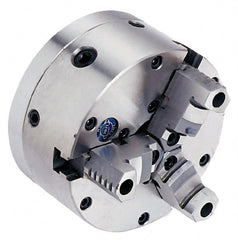 Vectrax - 3 Jaws, 6" Diam, Self Centering Manual Lathe Chuck - Includes Back Plate - Exact Tooling
