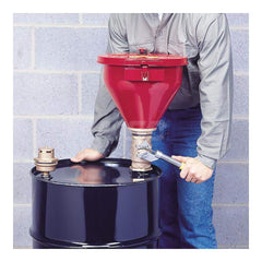 Justrite - Drum Funnels & Funnel Covers; Compatible Drum/Pail Capacity (Gal.): 30.00; 55.00 ; Diameter (Inch): 10-3/4 ; Diameter (Decimal Inch): 10.7500 ; Height (Inch): 10 ; Height (Decimal Inch): 10.000000 ; Mouth Diameter (Inch): 10.75 - Exact Tooling