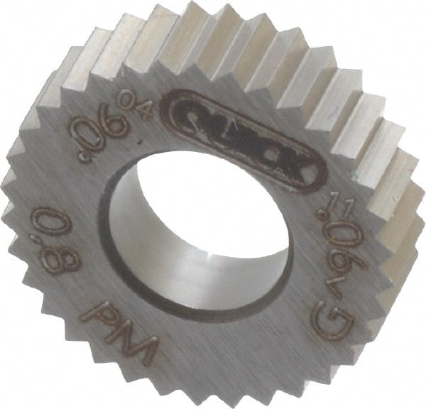 Value Collection - 11/32" Diam, 90° Tooth Angle, 32 TPI, Standard (Shape), Cut Type Powdered Metal High Speed Steel Straight Knurl Wheel - Circular Pitch, Bright Finish - Exact Tooling