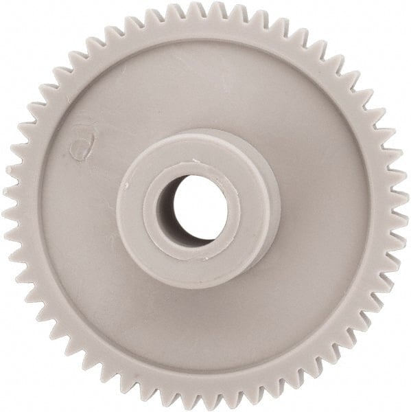 Made in USA - 32 Pitch, 1-3/4" Pitch Diam, 1-13/16" OD, 56 Tooth Spur Gear - 3/16" Face Width, 5/16" Bore Diam, 43/64" Hub Diam, 20° Pressure Angle, Acetal - Exact Tooling