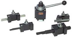 Aloris - Series EA Tool Post Holder & Set for 25" & Up Lathe Swing - 5 Piece, Includes Style 1 Turning/Facing Holder, Style 2 Boring/Turning/Facing Holder, Style 4D Heavy-Duty Boring Bar Holder, Style 7 Universal Parting Blade Holder, Tool Post - Exact Tooling