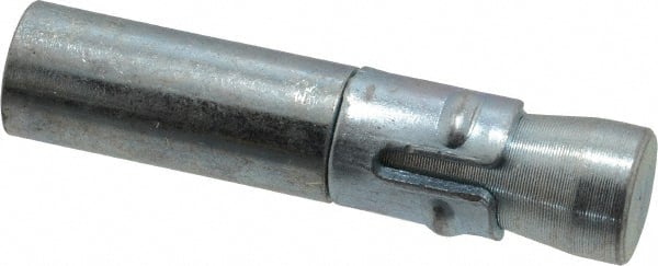 Wej-It - 1/2" Diam, 1/2" Drill, 2-5/16" OAL, 1/2" Min Embedment Drop-In Concrete Anchor - 12L14 Steel, Zinc-Plated Finish, Hex Nut Head, Hex Drive, 1-1/16" Thread Length - Exact Tooling