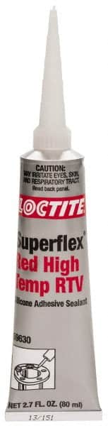Loctite - 80 mL Tube Red RTV Silicone Joint Sealant - 30 min Tack Free Dry Time, 24 hr Full Cure Time, Series 135 - Exact Tooling
