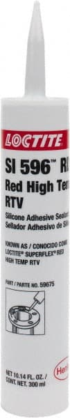 Loctite - 300 mL Cartridge Red RTV Silicone Joint Sealant - 30 min Tack Free Dry Time, 24 hr Full Cure Time, Series 198 - Exact Tooling