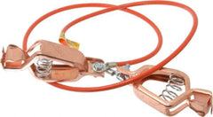 Hubbell Workplace - 19 AWG, 3 Ft., Alligator Clip, Grounding Cable with Clamps - Orange, Includes 2 Alligator Clips, Federal Specification A-A-59466-010 - Exact Tooling