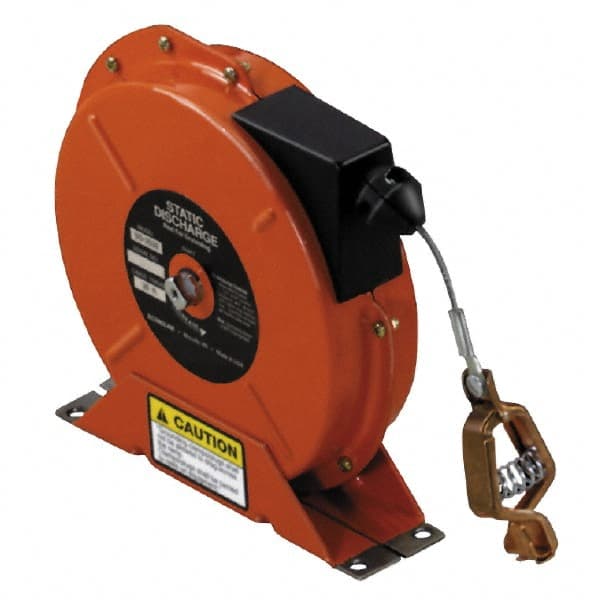 Hubbell Workplace - 1/8 Inch x 50 Ft. Stranded Cable Grounding Reel - Spring Driven Reel - Exact Tooling