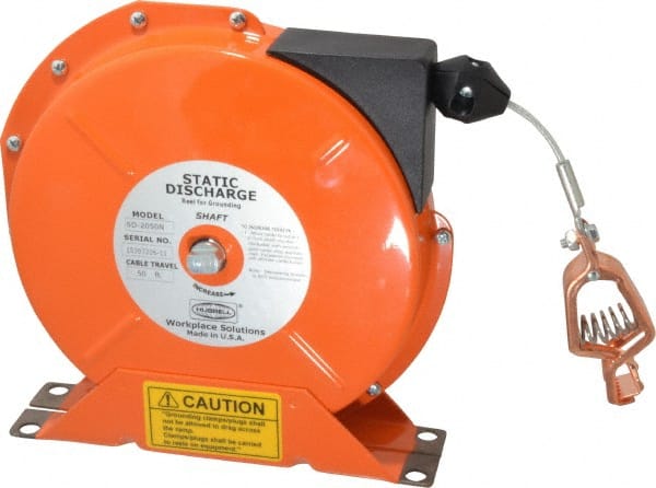Hubbell Workplace - 1/8 Inch x 50 Ft. Stranded Cable Grounding Reel - Spring Driven Reel - Exact Tooling