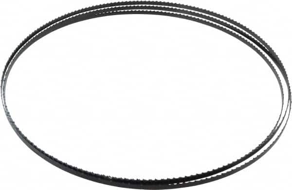 Starrett - 6 TPI, 7' 9-1/2" Long x 1/4" Wide x 0.025" Thick, Welded Band Saw Blade - Carbon Steel, Toothed Edge, Raker Tooth Set, Flexible Back, Contour Cutting - Exact Tooling