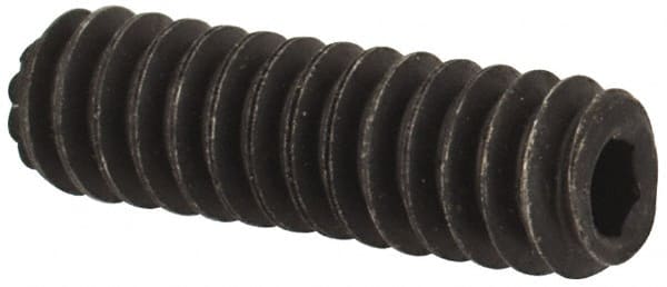 Value Collection - #4-40 UNC, 3/8" OAL, Knurled Cup Point Set Screw - Grade 8 Alloy Steel, 0.05" Key - Exact Tooling