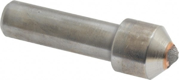 Made in USA - 1-1/2 Carat Single Point Diamond Dresser - 1-1/2" Long x 7/16" Shank Diam, 5/8" Diam x 5/8" Thick Head - Exact Tooling