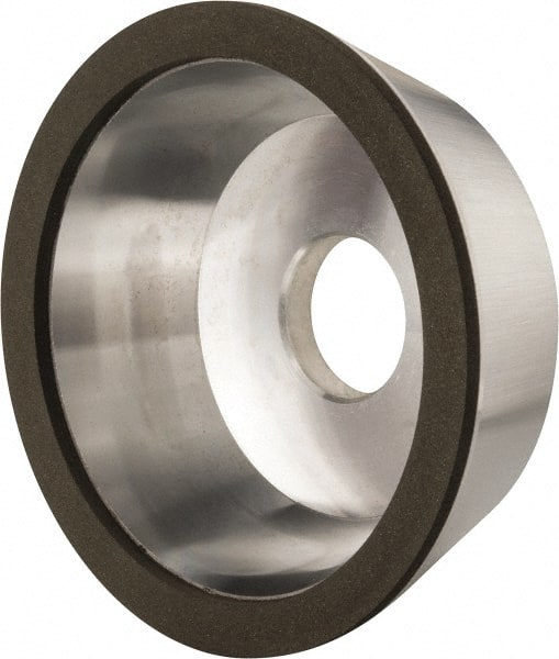 Made in USA - 5" Diam, 1-1/4" Hole Size, 1-3/4" Overall Thickness, 150 Grit, Type 11 Tool & Cutter Grinding Wheel - Very Fine Grade, Diamond - Exact Tooling