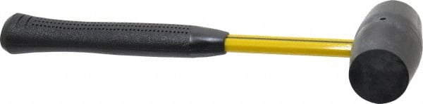 NUPLA - 1 Lb Head Rubber Mallet - 12-1/2" OAL, 12-1/4" Long Fiberglass Handle - Exact Tooling