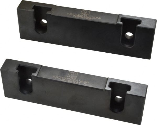 Snap Jaws - 6" Wide x 1.53" High x 0.73" Thick, Flat/No Step Vise Jaw - Hard, Steel, Fixed Jaw, Compatible with 6" Vises - Exact Tooling