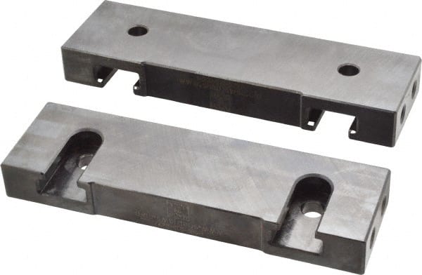 Snap Jaws - 6" Wide x 1-3/4" High x 3/4" Thick, Flat/No Step Vise Jaw - Soft, Steel, Fixed Jaw, Compatible with 6" Vises - Exact Tooling