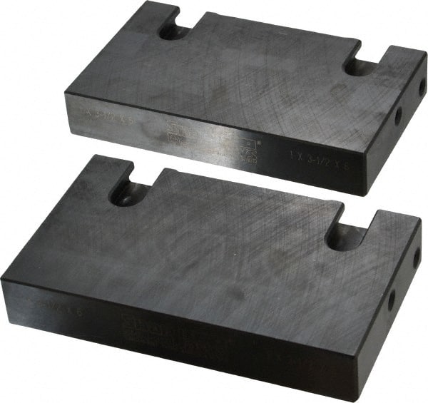 Snap Jaws - 6" Wide x 3-1/2" High x 1" Thick, Flat/No Step Vise Jaw - Soft, Steel, Fixed Jaw, Compatible with 6" Vises - Exact Tooling