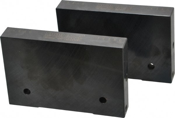 Snap Jaws - 6" Wide x 4" High x 1" Thick, Flat/No Step Vise Jaw - Soft, Steel, Fixed Jaw, Compatible with 6" Vises - Exact Tooling
