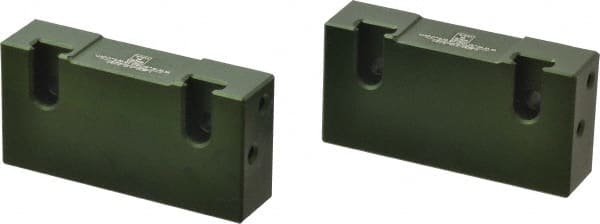 Snap Jaws - 4" Wide x 2" High x 1" Thick, Flat/No Step Vise Jaw - Soft, Aluminum, Fixed Jaw, Compatible with 4" Vises - Exact Tooling