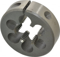 Interstate - 1/2-14 NPS Thread, Round Pipe Die - 2" Outside Diam, High Speed Steel - Exact Tooling