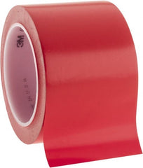 3M - 3" Wide x 5.2 mil Thick Vinyl Floor & Egress Marking Tape - General Traffic, Red, Solid Color - Exact Tooling
