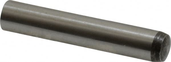 Value Collection - 8mm Diam x 45mm Pin Length Alloy Steel Standard Dowel Pin - C 58-62 Hardness, 23,700 Lb Breaking Strength, 1 Rounded End - Exact Tooling