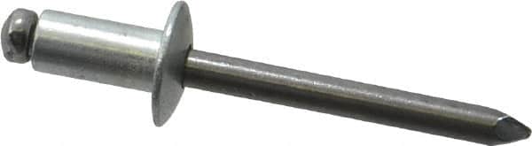 Marson - Button Head Steel Open End Blind Rivet - Steel Mandrel, 0.126" to 1/4" Grip, 1/2" Head Diam, 0.257" to 0.261" Hole Diam, 1/2" Length Under Head, 1/4" Body Diam - Exact Tooling
