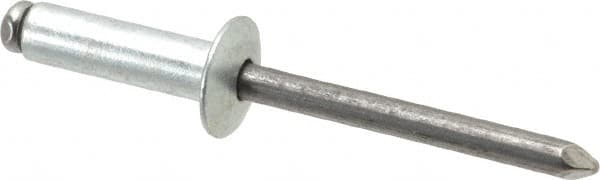 Marson - Button Head Steel Open End Blind Rivet - Steel Mandrel, 0.501" to 5/8" Grip, 1/2" Head Diam, 0.257" to 0.261" Hole Diam, 7/8" Length Under Head, 1/4" Body Diam - Exact Tooling