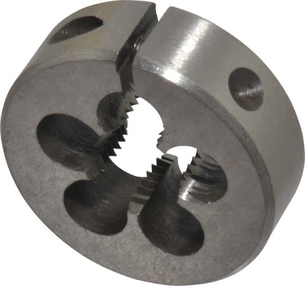 Interstate - M13x1.50 Metric Special Thread, 1-1/2" Outside Diam High Speed Steel Round Die - Right Hand Thread, Adjustable - Exact Tooling