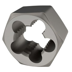Irwin Hanson - 5/8-11 UNC Thread, 1-1/4" Hex, Right Hand Thread, Hex Rethreading Die - Carbon Steel, 5/8" Thick - Exact Tooling