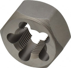 Irwin Hanson - 3/4-16 UNF Thread, 1-7/16" Hex, Right Hand Thread, Hex Rethreading Die - Carbon Steel, 3/4" Thick - Exact Tooling