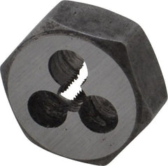 Interstate - M3x0.50 Metric Coarse Thread, 19/32" Hex, Right Hand Thread, Hex Rethreading Die - Carbon Steel, 1/4" Thick - Exact Tooling