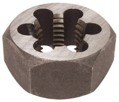 Interstate - 1-12 UNF Thread, 1-13/16" Hex, Right Hand Thread, Hex Rethreading Die - High Speed Steel, 1" Thick - Exact Tooling
