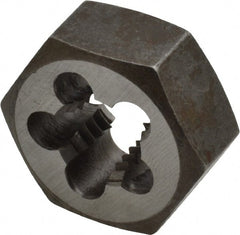 Interstate - 1/2-13 UNC Thread, 1-1/16" Hex, Left Hand Thread, Hex Rethreading Die - Carbon Steel, 1/2" Thick - Exact Tooling