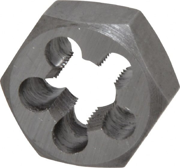 Interstate - 1/2-20 UNF Thread, 1-1/16" Hex, Left Hand Thread, Hex Rethreading Die - Carbon Steel, 1/2" Thick - Exact Tooling