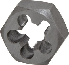 Interstate - 1/2-20 UNF Thread, 1-1/16" Hex, Left Hand Thread, Hex Rethreading Die - Carbon Steel, 1/2" Thick - Exact Tooling