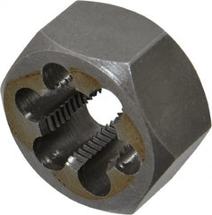 Interstate - 3/4-16 UNF Thread, 1-7/16" Hex, Left Hand Thread, Hex Rethreading Die - Carbon Steel, 3/4" Thick - Exact Tooling