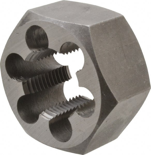 Interstate - 1-14 UNS Thread, 1-13/16" Hex, Left Hand Thread, Hex Rethreading Die - Carbon Steel, 1" Thick - Exact Tooling