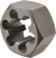 Interstate - 1-14 UNS Thread, 1-13/16" Hex, Left Hand Thread, Hex Rethreading Die - Carbon Steel, 1" Thick - Exact Tooling