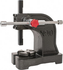Palmgren - 3/4" Ram, 3-3/4" Throat Depth, 1/2 Ton Manual Arbor Press - 4-1/2" Max Work Height x 7-1/2" Max Work Width, Single Leverage, 5-1/8" Base Width x 9-3/8" Base Depth - Exact Tooling