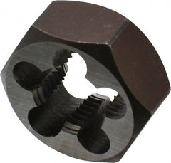Interstate - 9/16-18 UNF Thread, 1-1/16" Hex, Right Hand Thread, Hex Rethreading Die - Carbon Steel, 1/2" Thick - Exact Tooling