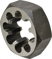 Interstate - 1-1/2 - 12 UNF Thread, 2-9/16" Hex, Right Hand Thread, Hex Rethreading Die - Carbon Steel, 1" Thick - Exact Tooling