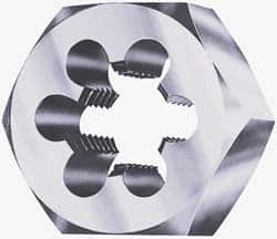Cle-Line - 1-14 UNS Thread, 1-13/16" Hex, Hex Rethreading Die - Carbon Steel, 1" Thick, Series 0650 - Exact Tooling
